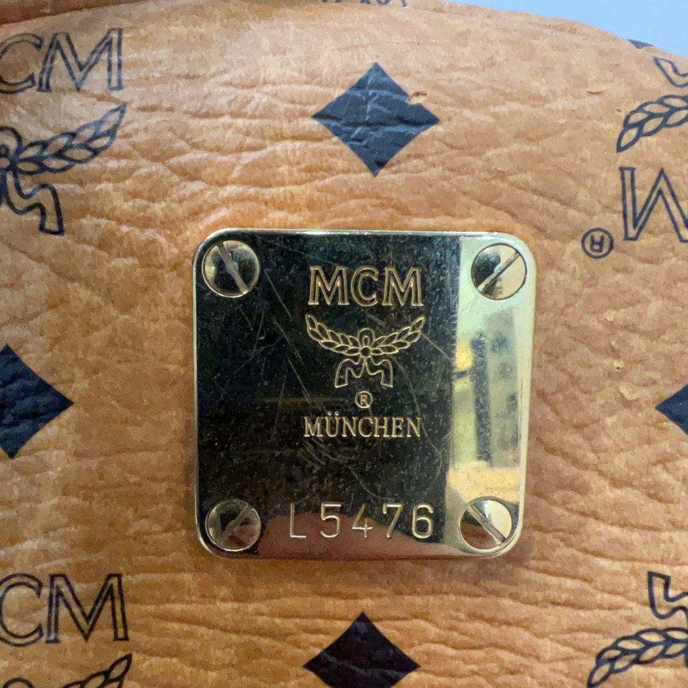MCM Cognac Logo Backpack - Picture 12 of 14